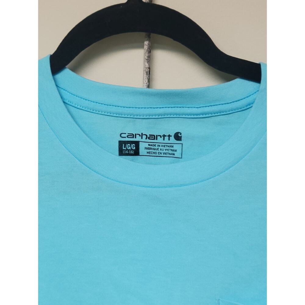 Aqua Carhartt T-Shirt Size L (14-16) Kids - Picture 3 of 4